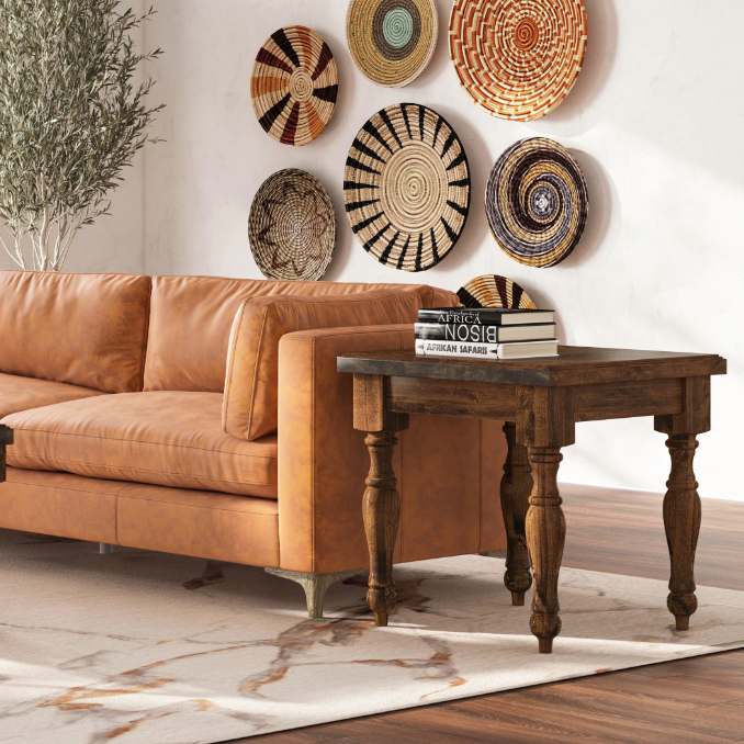 Tuscany Finish Hand Crafted Wood Side Table.png