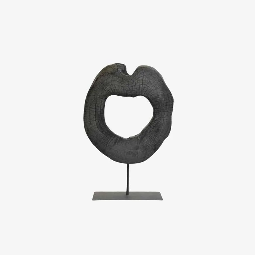 Burnt Wood Metal Stand Table Decor.jpg