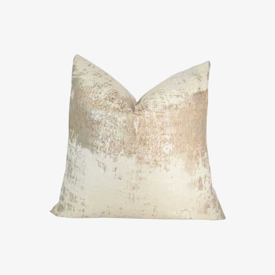 Distressed Shiny Beige Cream Square Throw Pillow.jpg