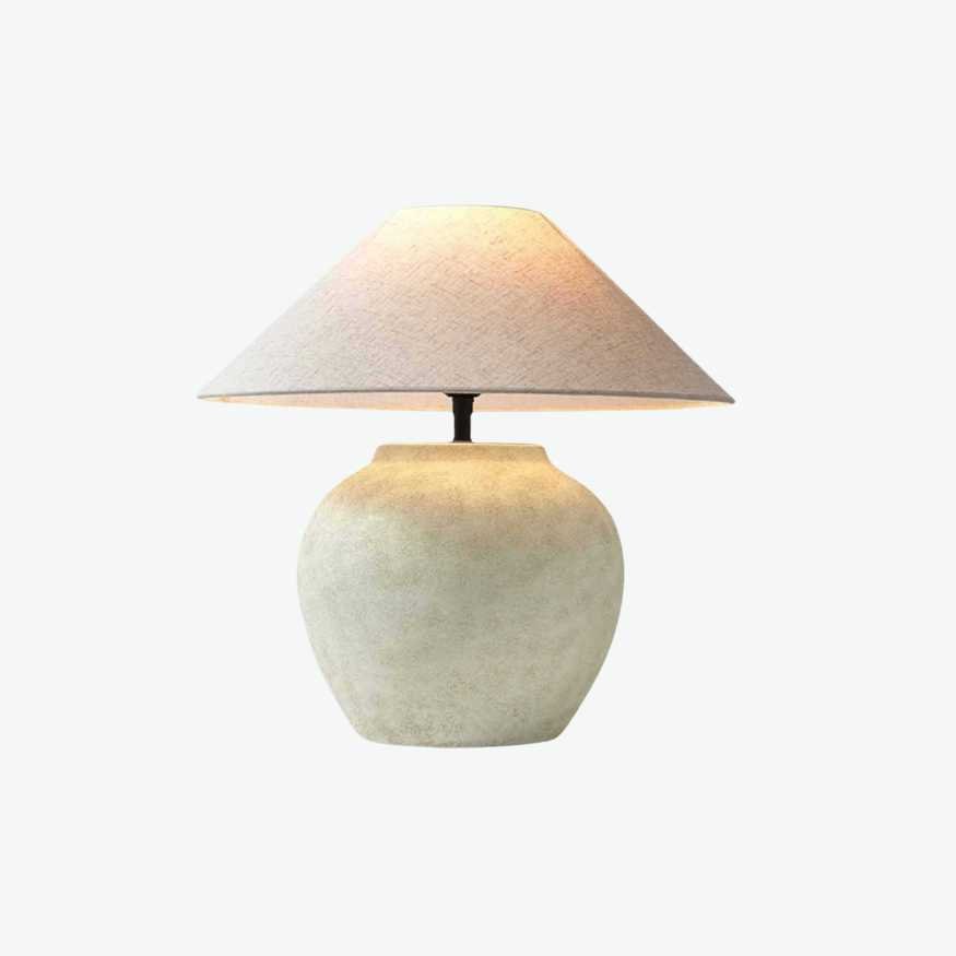 Short Round Stone Base Triangle Shade Table Lamp.jpg