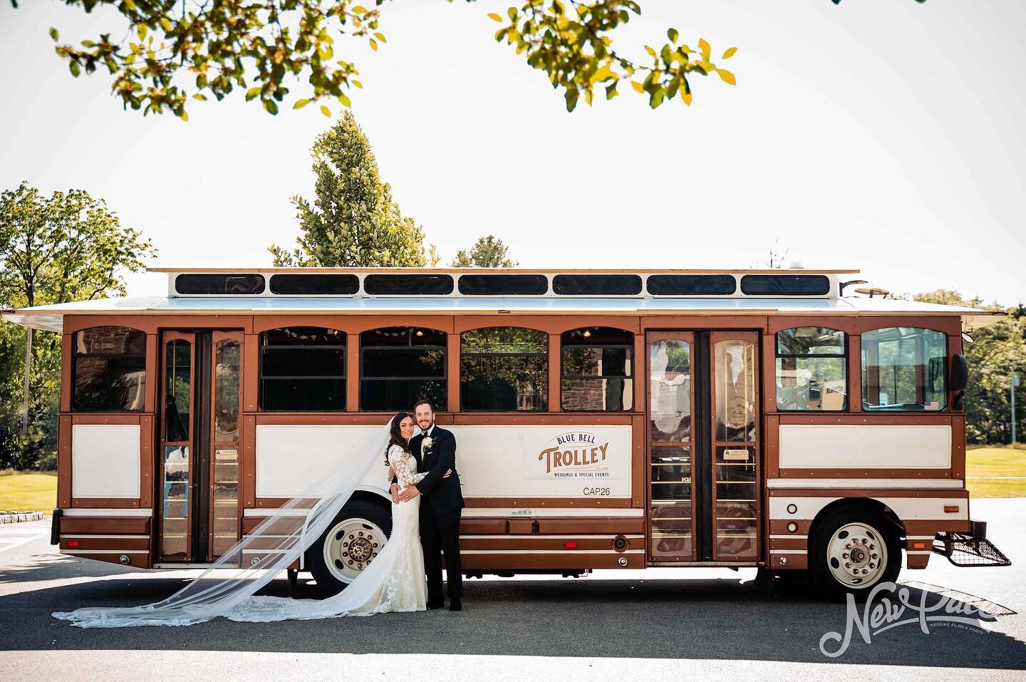 Wedding season has officially begun! Kicked off Memorial Day weekend with fantastic weather and a perfect day for our owners Alex and Alexa 🤍 Click the link in our bio to request a quote today 🚃