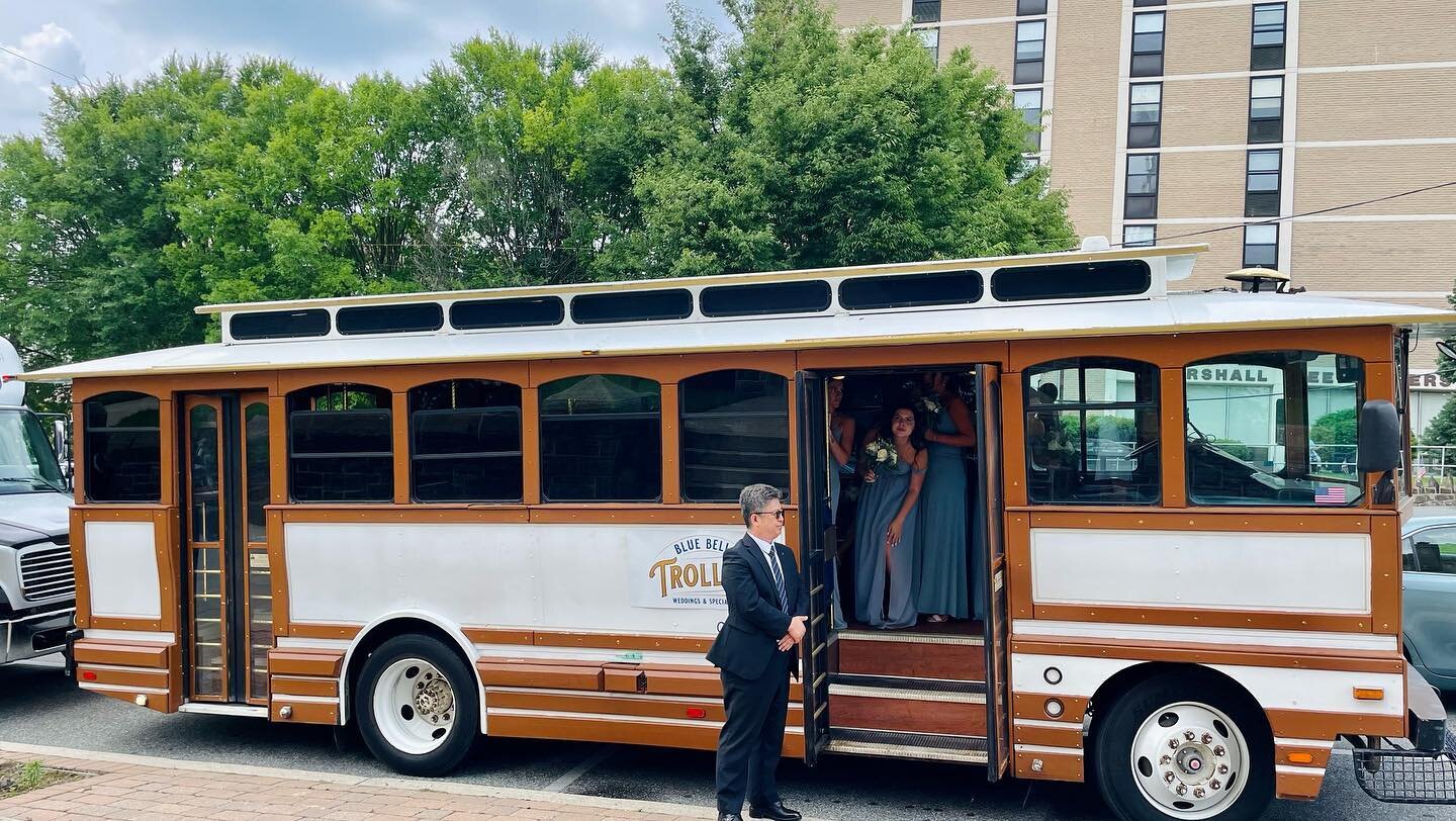 It&rsquo;s a nice day for a white wedding&hellip;TROLLEY! 🚃 Congratulations to Allison and Josh on their big day! 🤍
. 
. 
#pabride #buckscounty #montcopa #paweddingideas #paweddings #pawedding #paweddingplanner #paevents #paweddingphotographer #pae
