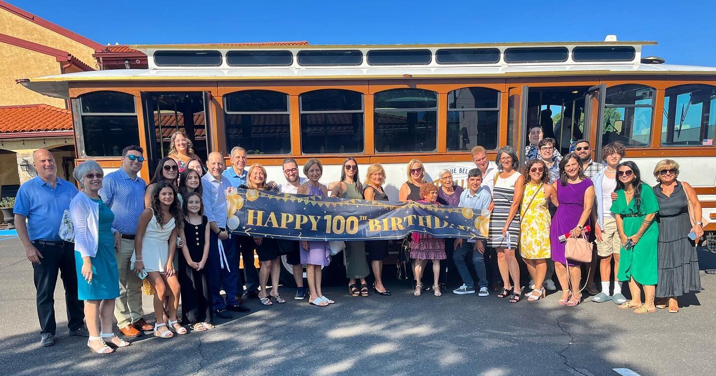 Most of our requests are for weddings but we LOVE when we get a request for Special Events like these! Celebrated Concetta Bretti&rsquo;s 100th birthday yesterday with her entire family! 🥳 Amazing! 🚃
. 
. 
#pabride #buckscounty #montcopa #pawedding