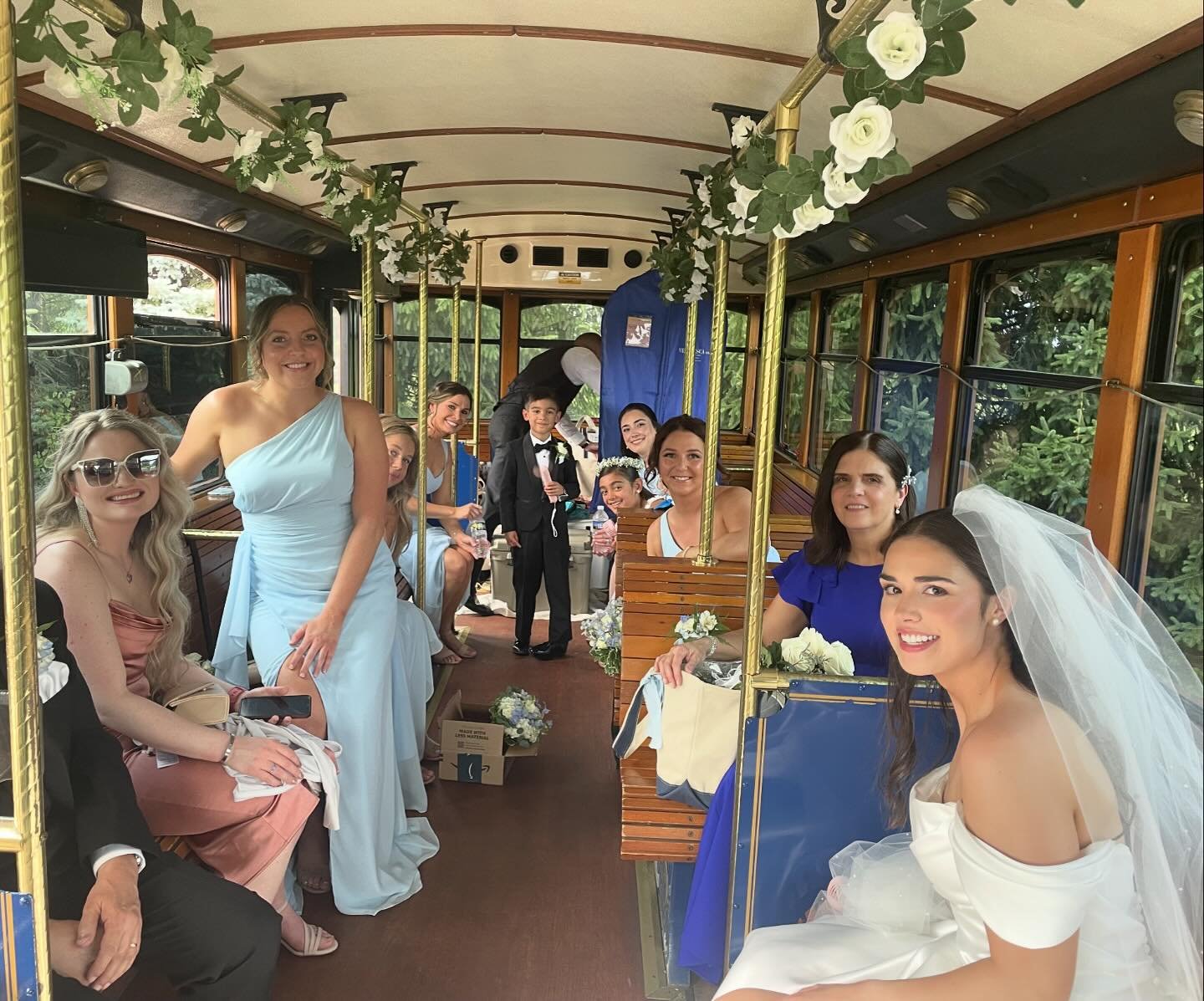 POV: You just got married and now you&rsquo;re partying with your besties on the trolley headed to the best night of your life! 🚃✨

. 
. 
#pabride #buckscounty #montcopa #paweddingideas #paweddings #pawedding #paweddingplanner #paevents #paweddingph