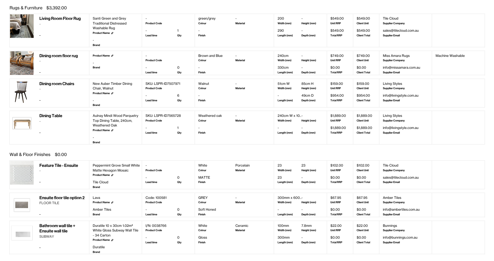 Schedules