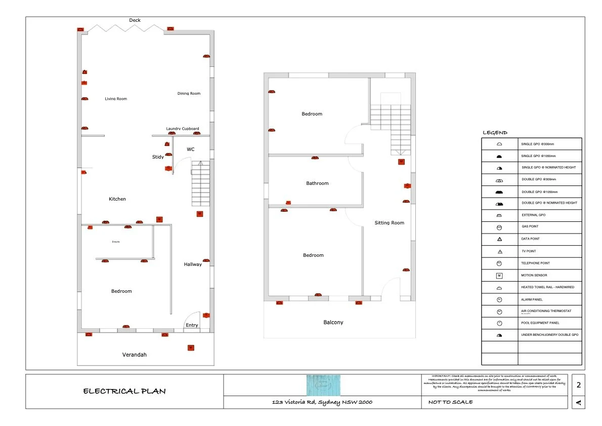 Electrical Plan - Victorian Terrace