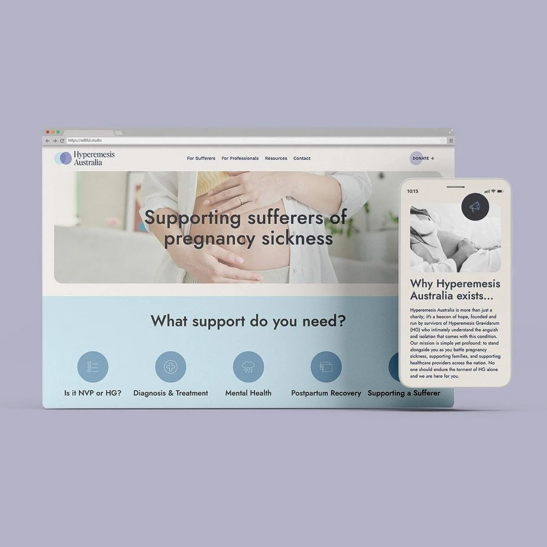 A lil' throwback to the gorgeous @hyperemesisaustralia website I worked on earlier this year.⁠
⁠
Love implementing new branding on a website - it can totally change the look and feel, making it go from DIY to polished and professional.⁠
⁠
This websit