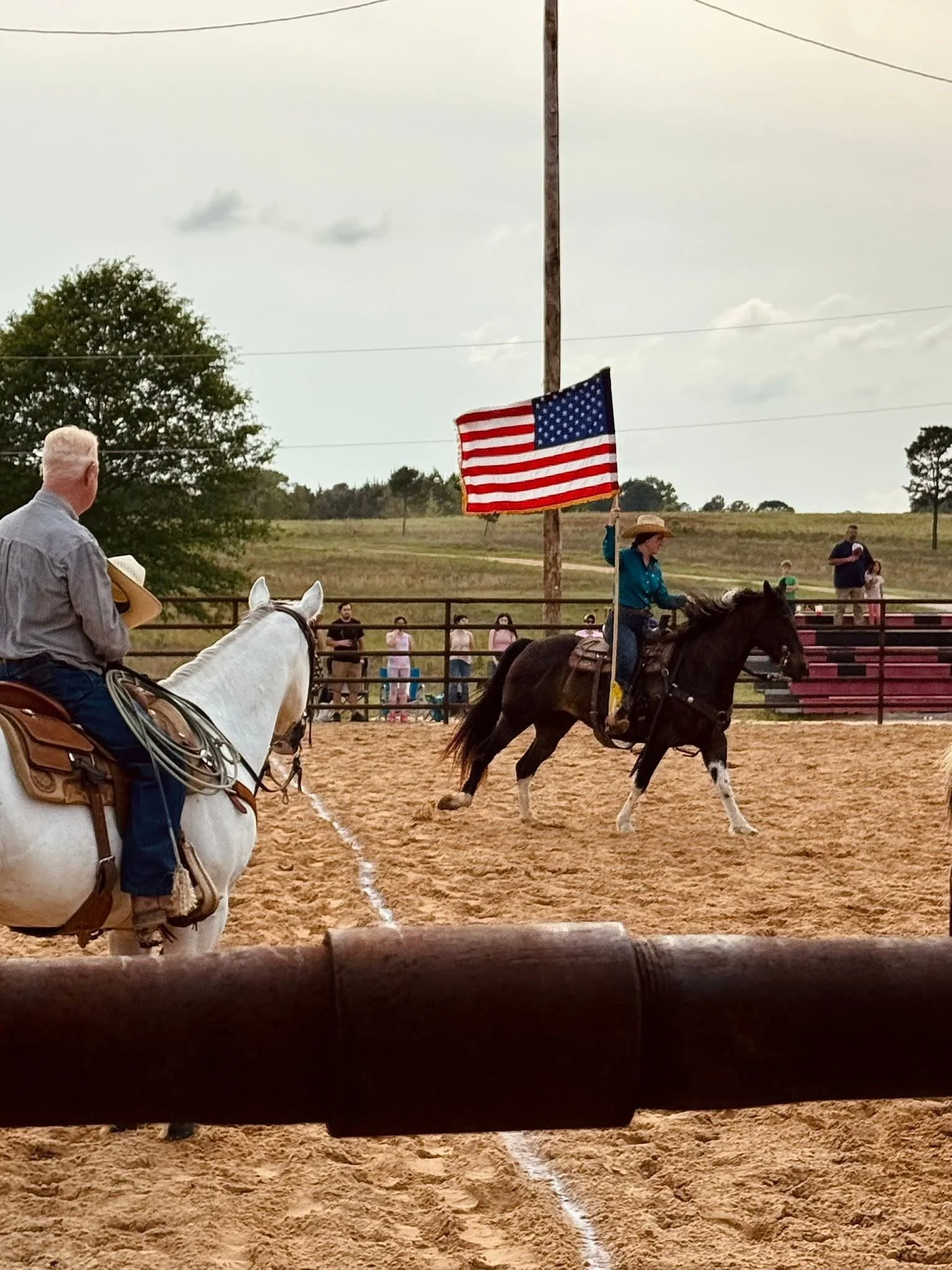 Carrying the flag for a rodeo