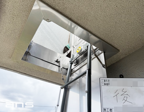 もちろんスライド式はしごで何かあったときも安心。