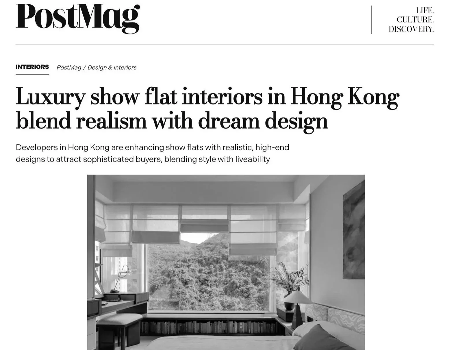 South China Morning Post - Luxury show flat interiors in Hong Kong blend realism with dream design - 2nd May 2026 