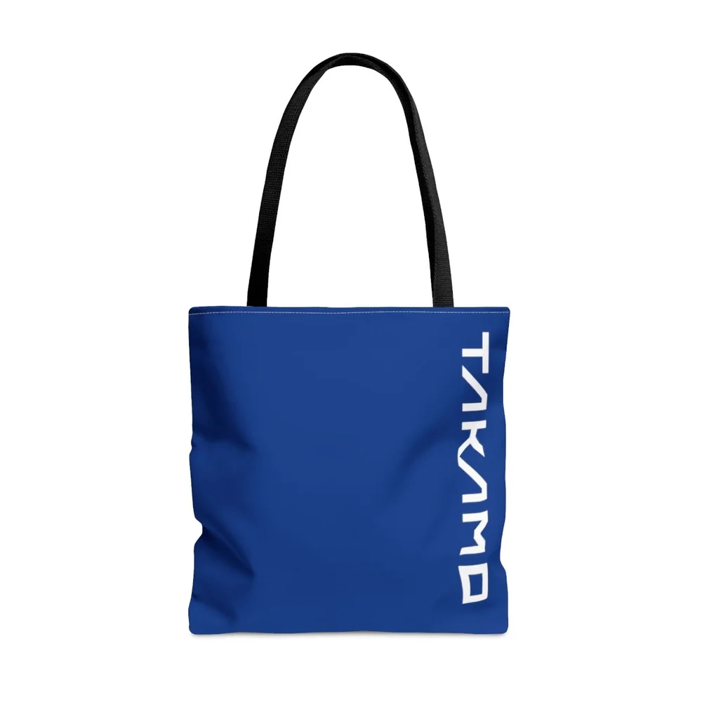 【____ 】The Bagmati LIC TOTE BAG Takamo Tote Bag - White on Blue (Vertical Logo) — Takamo