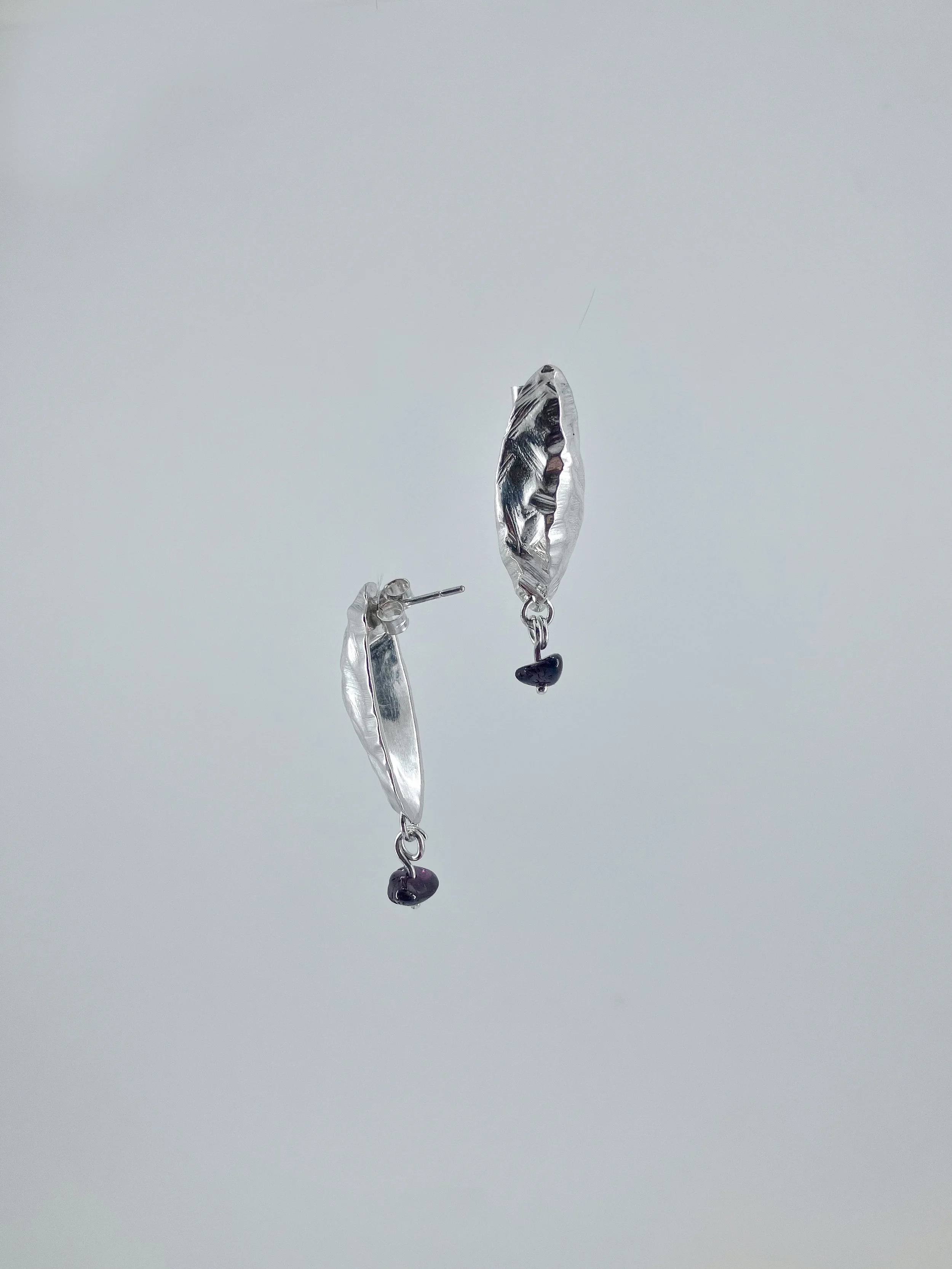 Boucles d'oreilles puces en Argent 925. Ech.Tanggula Ice