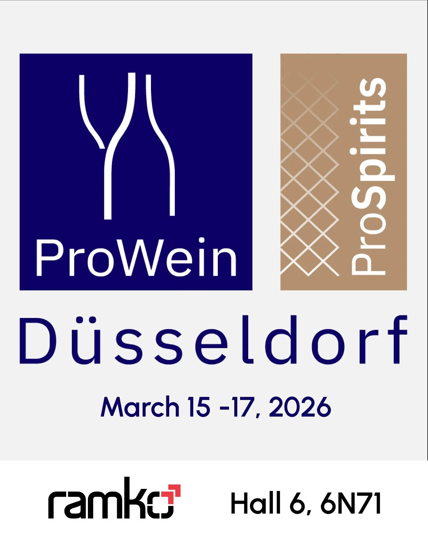 Ramko is looking forward to attending ProWein 2026 from the 15th - 17th of March. Find us in Hall 6, Stand 6N71.