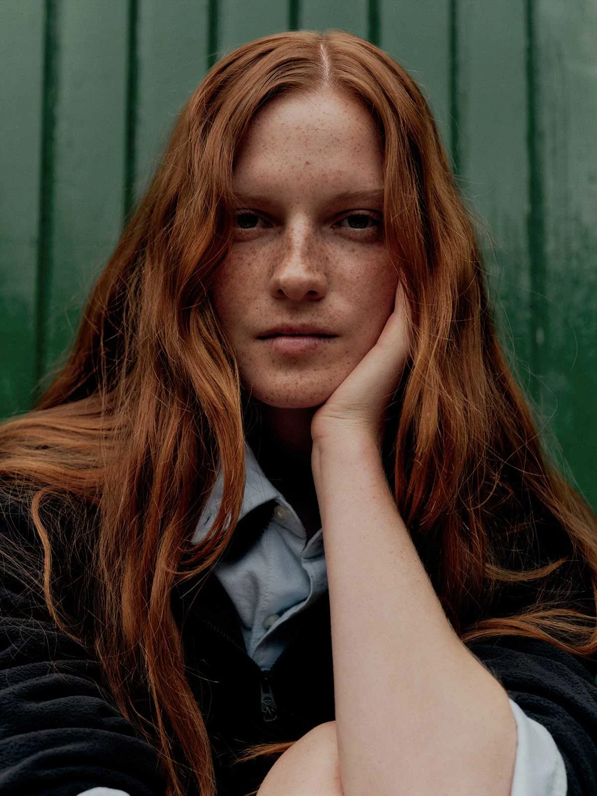 Editorial beauty makeup by Mairi Gordon for Timberland, soft natural complexion and understated styling