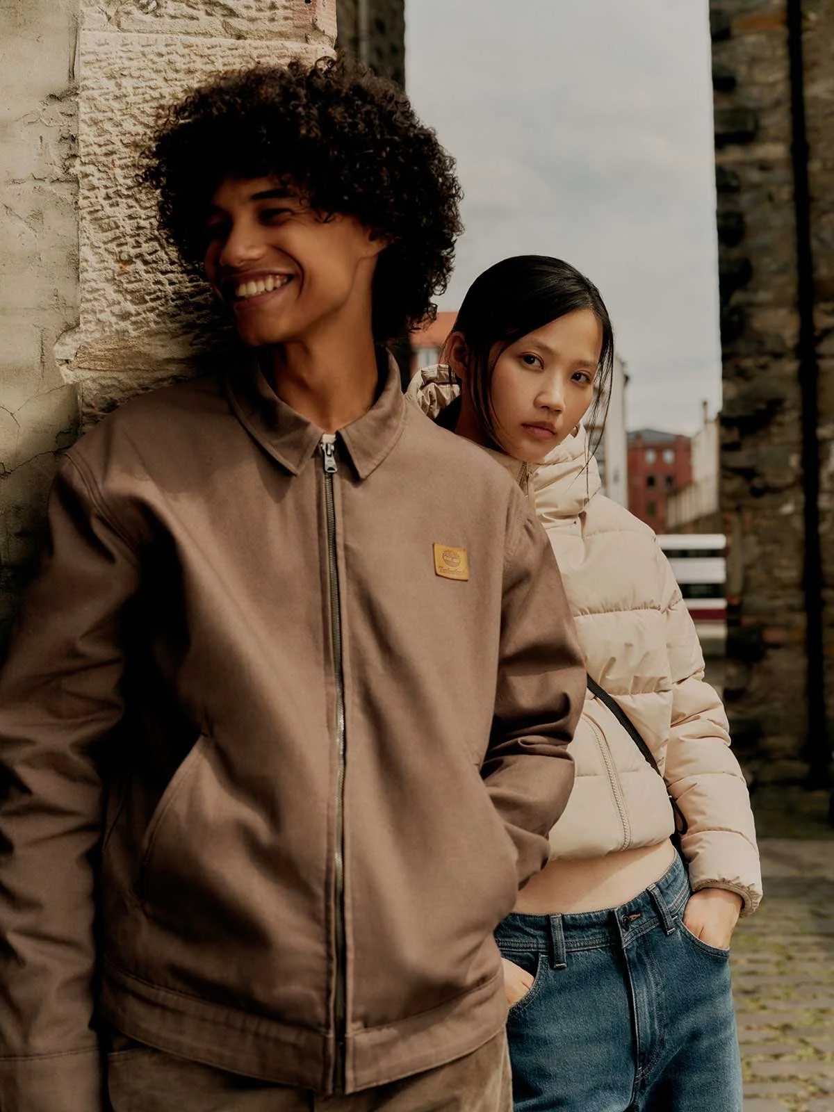 Editorial campaign makeup by Mairi Gordon for Timberland, neutral palette and clean beauty look