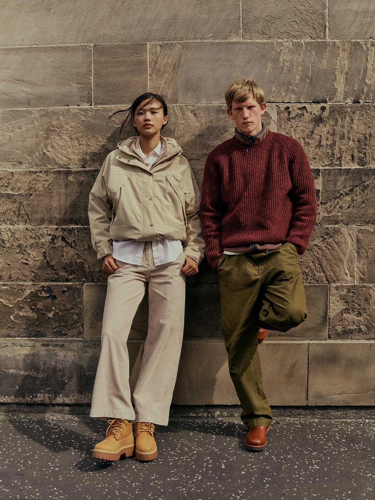 Commercial fashion campaign makeup by Mairi Gordon for Timberland, outdoor lifestyle styling