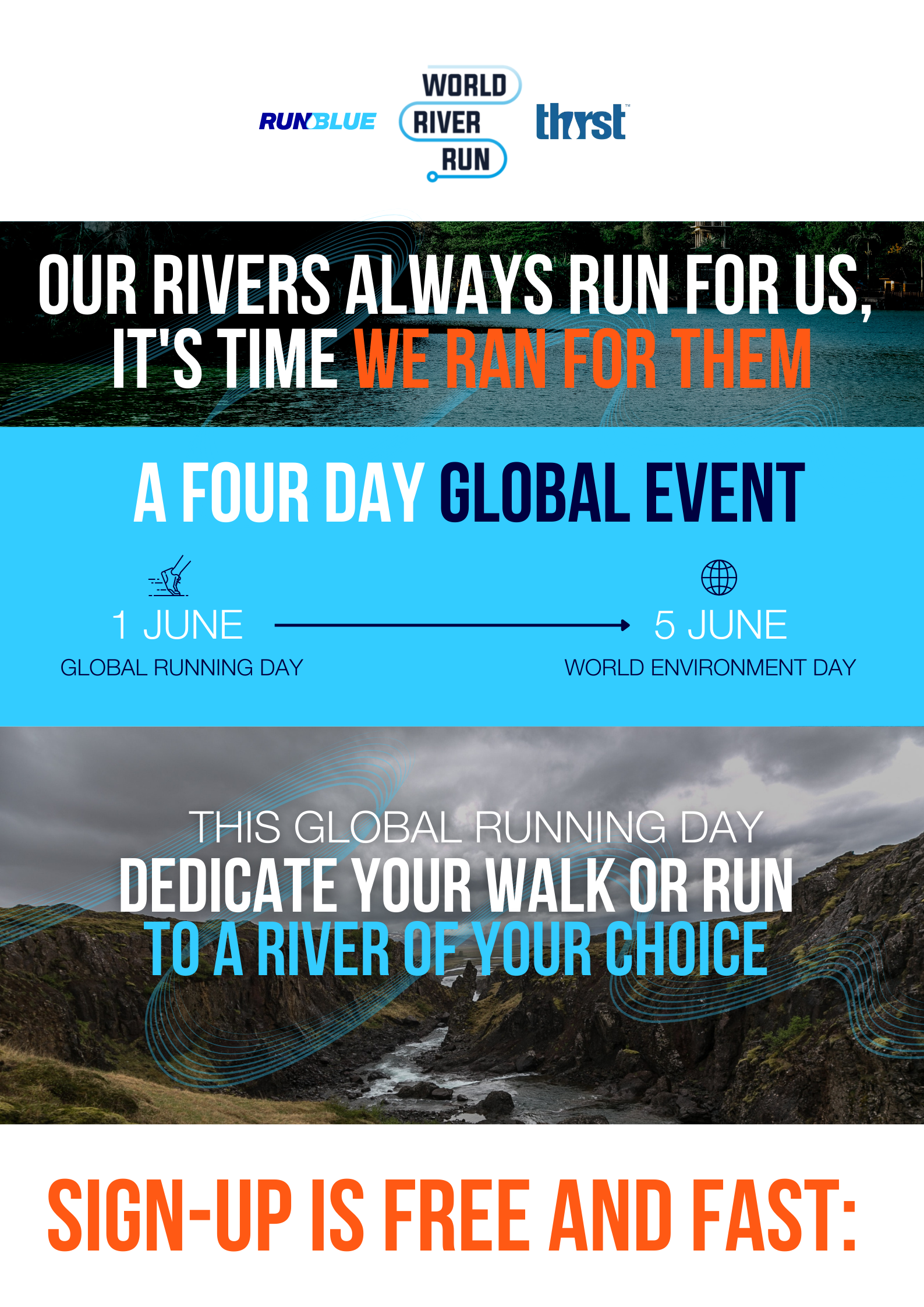 Run For The Rivers World River Run | Join the Movement — Run Blue