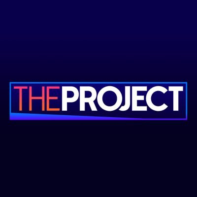 Logo of 'The Project' with blue and red gradient text on a dark background.