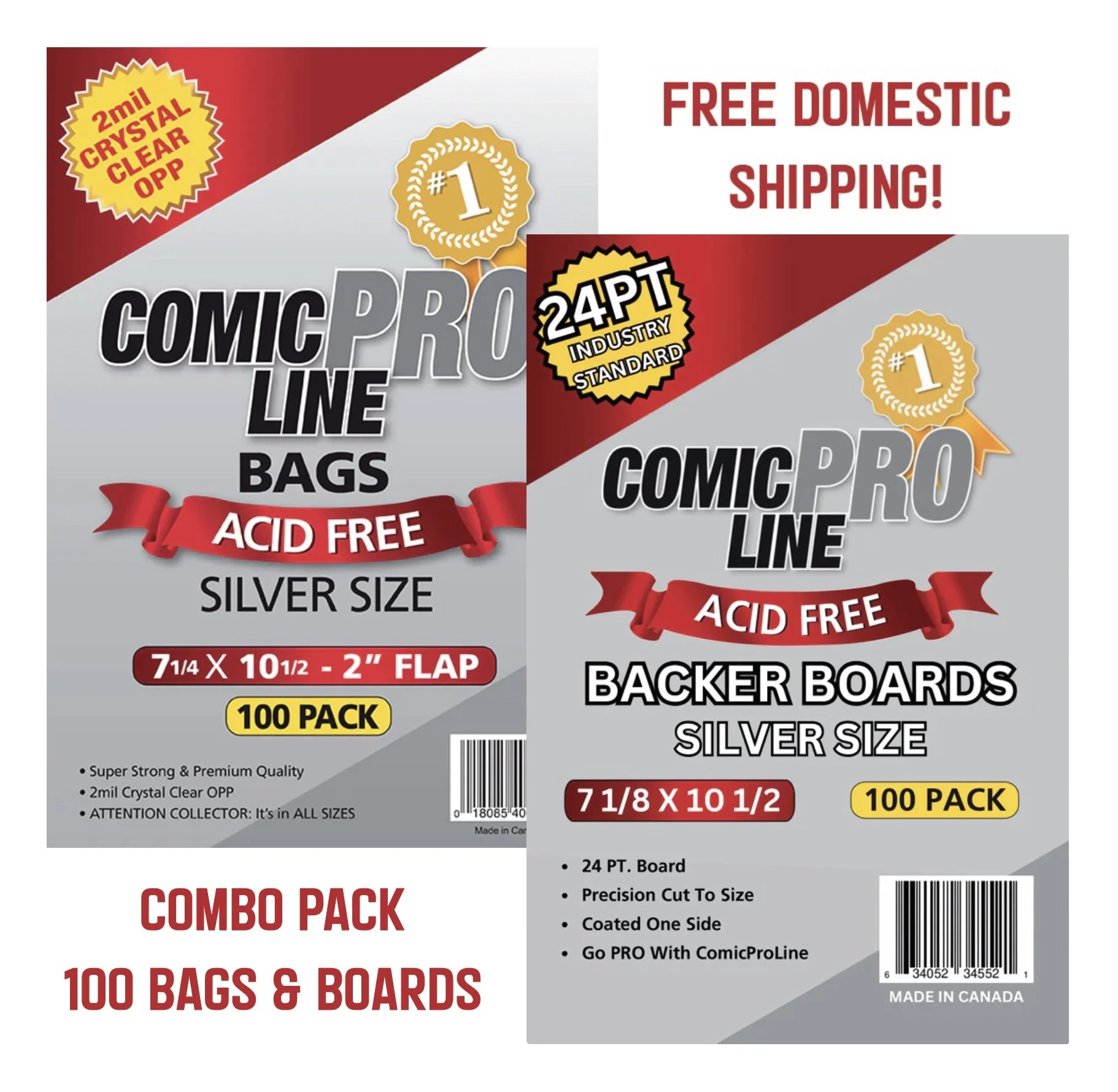 Comic ProLine Silver Bags and Boards (100 each)