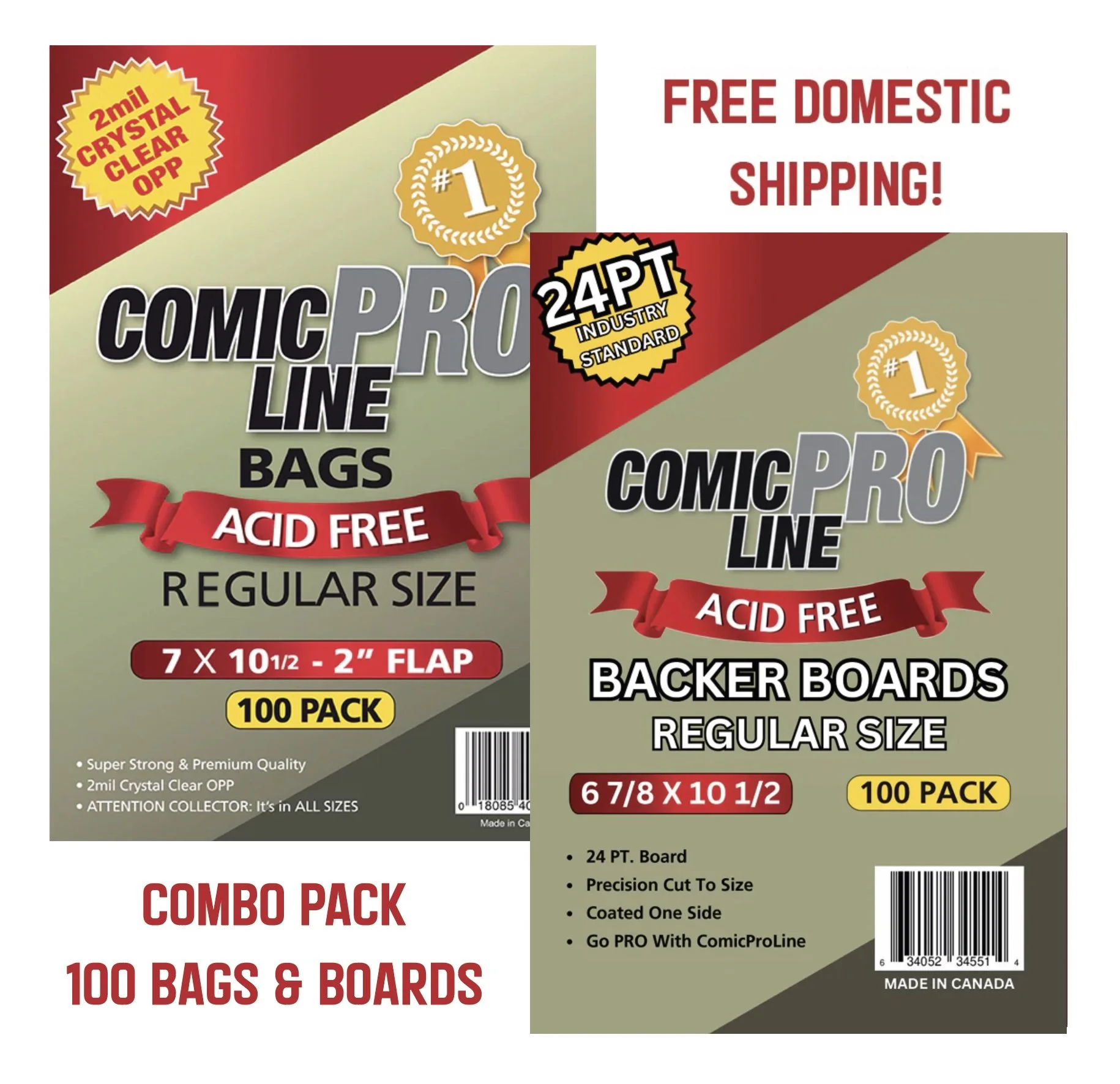 Comic ProLine Regular Bags and Boards (100 each)