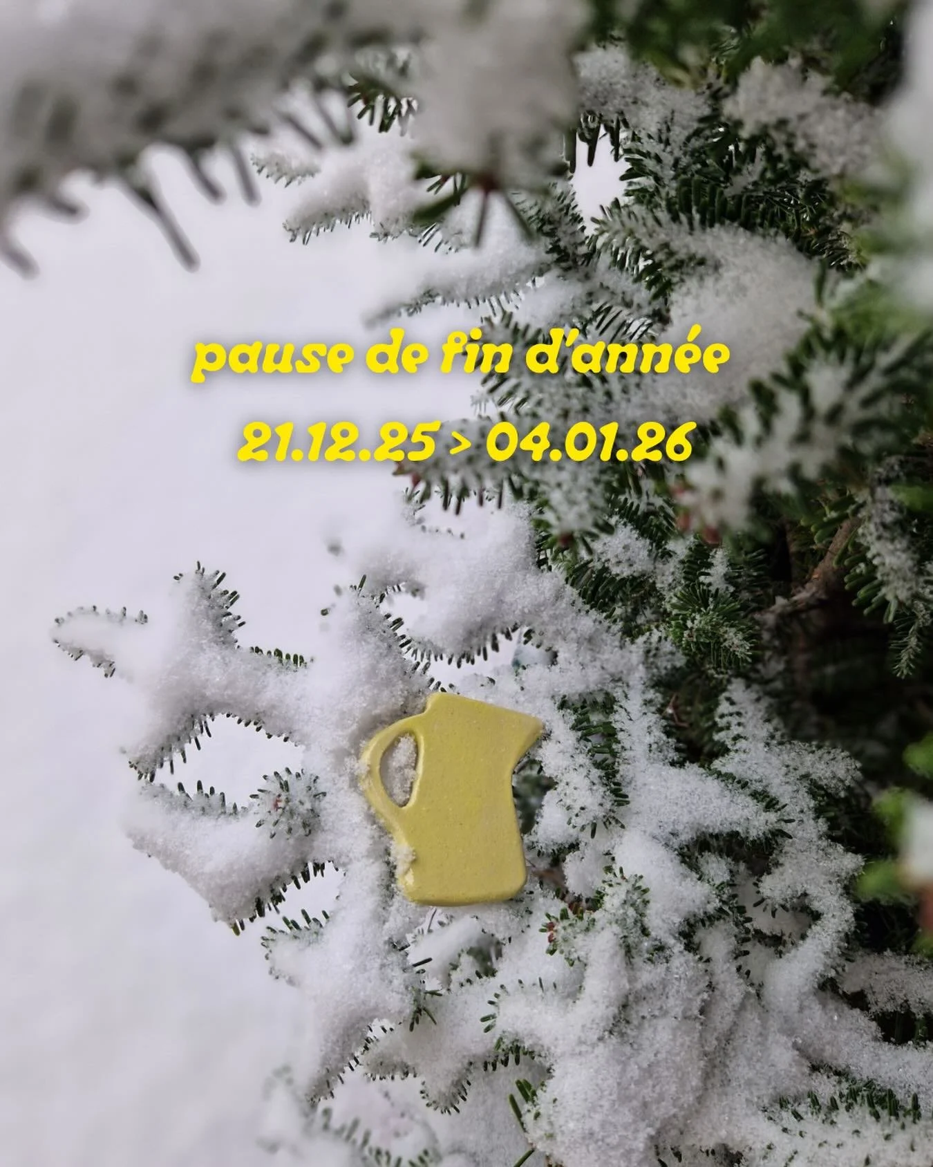 Pause d&rsquo;hiver du 21/12/25 au 04/01/26

🎄🎄🎄🎄🎄🎄🎄🎄🎄🎄🎄🎄🎄

Le temps de pr&eacute;parer 2026 et de se reposer un peu 🥴
Merci pour votre fid&eacute;lit&eacute;, vos sourires
et votre bonne humeur.
Et vos mots et cartes de v&oelig;ux. On 