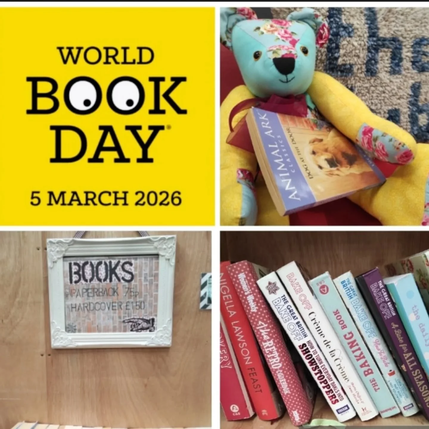 How are you celebrating World Book Day ? No idea 💡 yet .... We love to inspire, there is a book corner in the Cafe with a great selection of books for every age and interest. Buttercup is enjoying reading one already. 😊