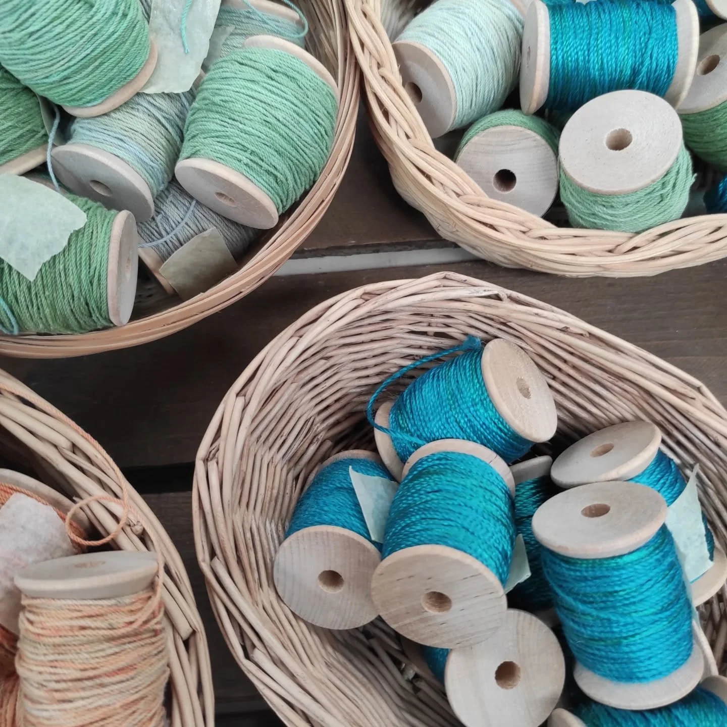 Absolute treasure cove for anybody interested in embroidery 🪡, 🧵 needlework, weaving, textile art. An invasion of color and texture, all available at the Hub scapstore. #embroidery #textile #needlework #handspun #natural
