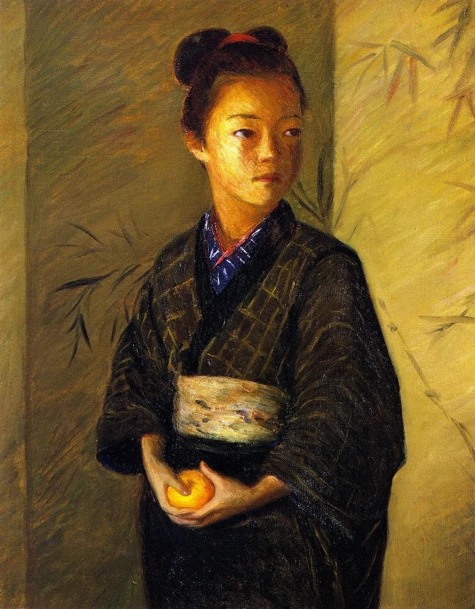 Lilla Cabot Perry portrait-of-a-young-girl-with-an-orange-1901.jpg!HD.jpg