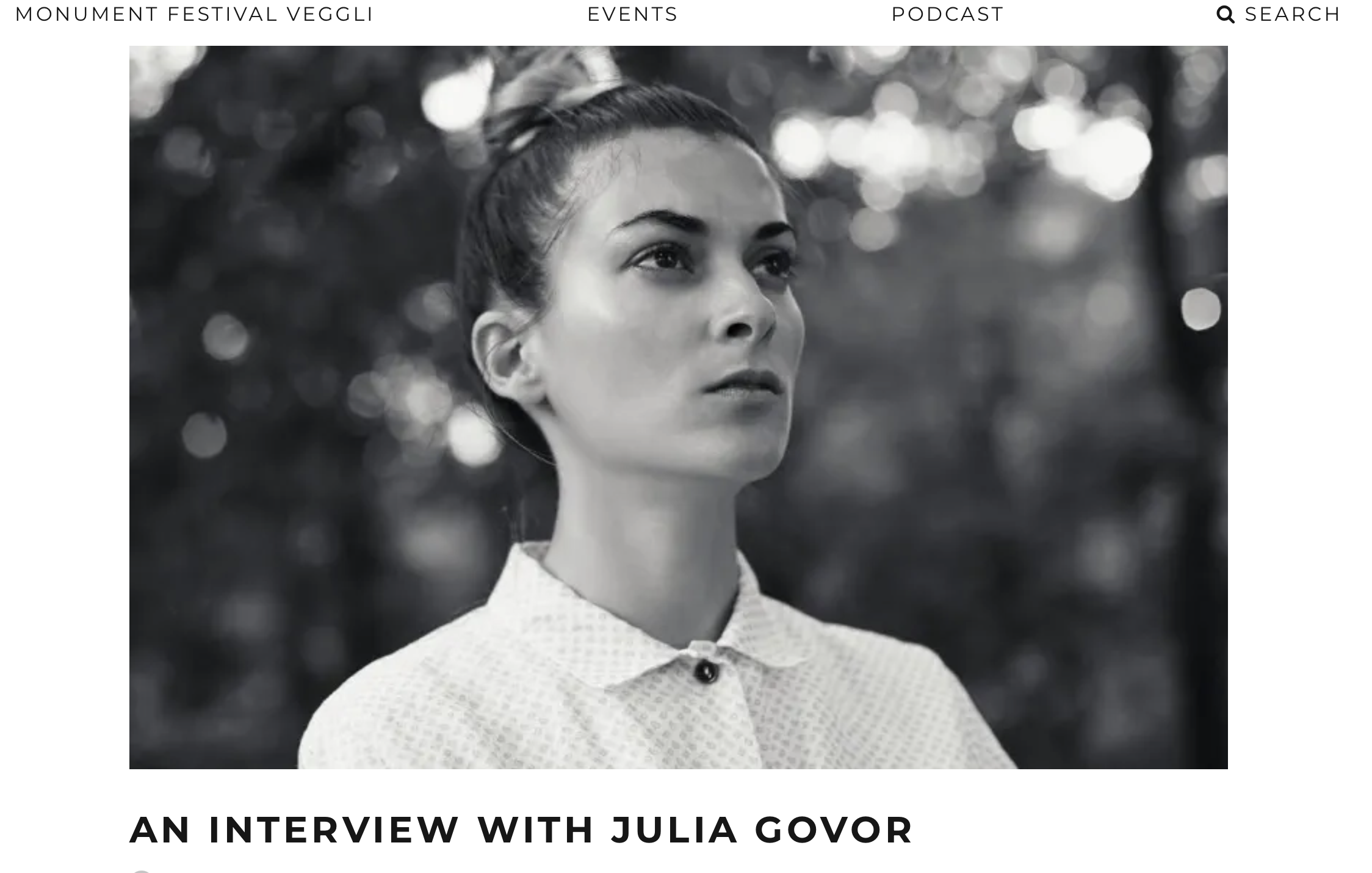 Monument Magazine — Long-form interview