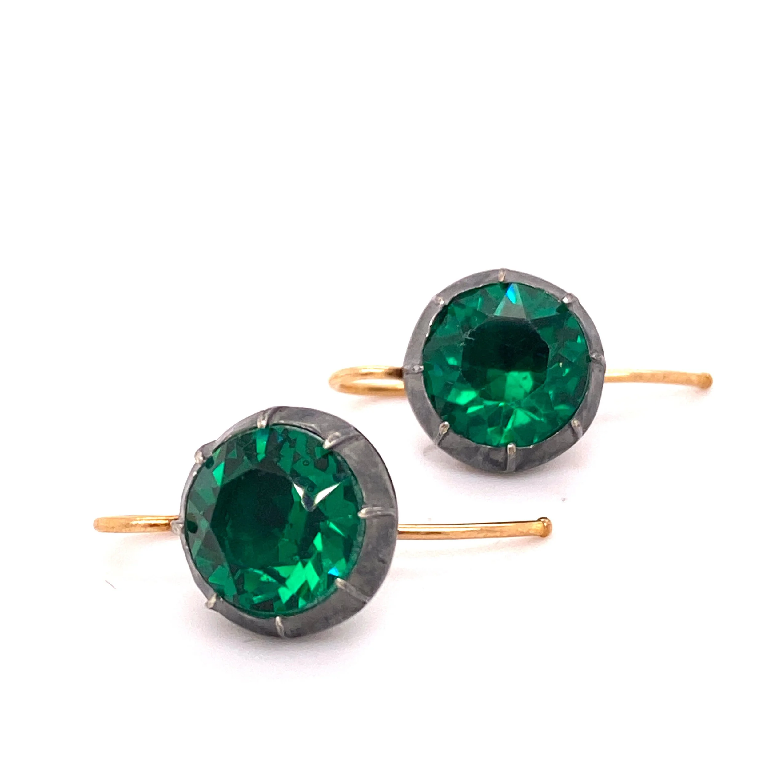 Georgian 'Collet set' paste earrings in Silver Ca1820