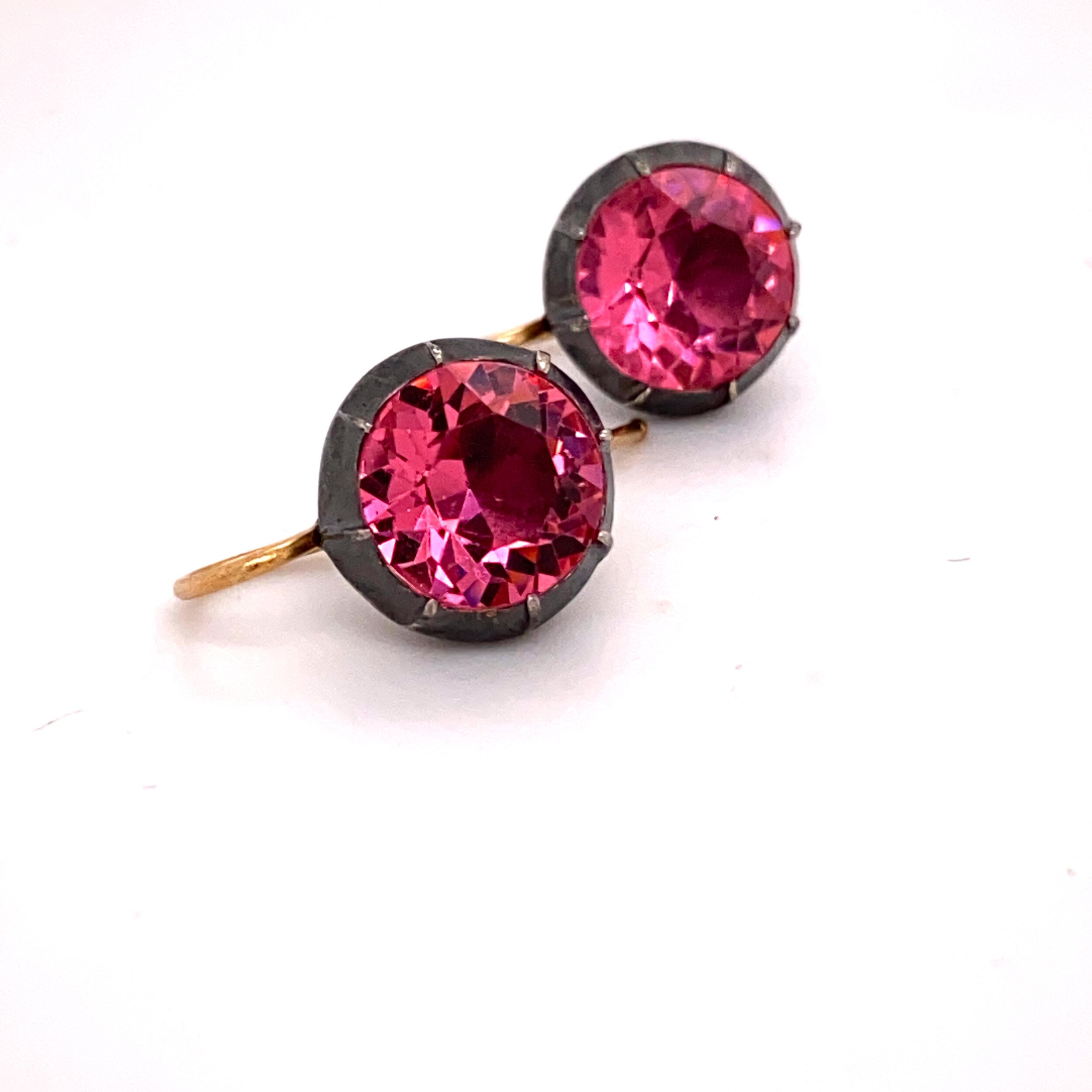Georgian 'Collet set' paste earrings in Silver Ca1820