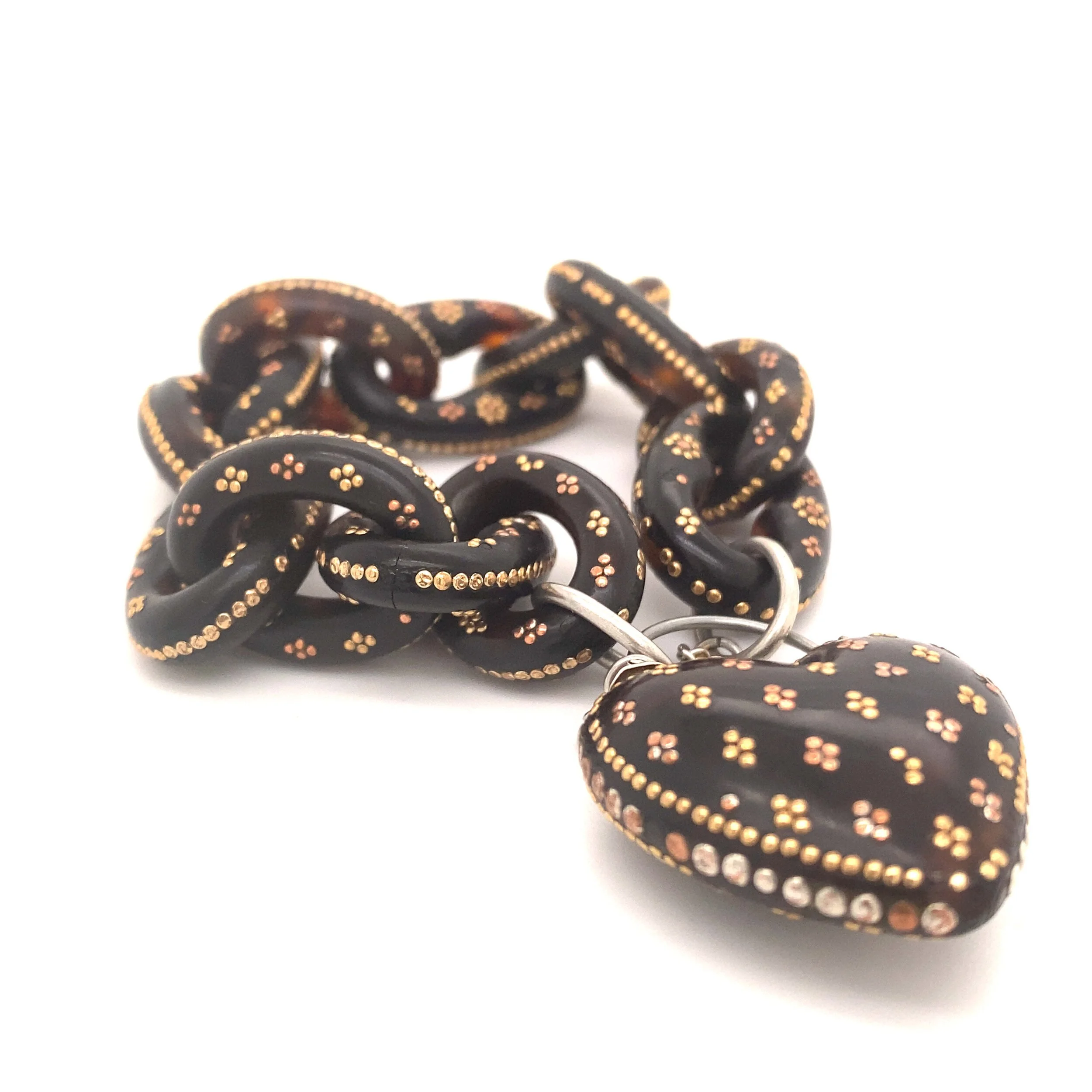 Pique Bracelet with Gold, Copper and Silver inlay, Ca1850