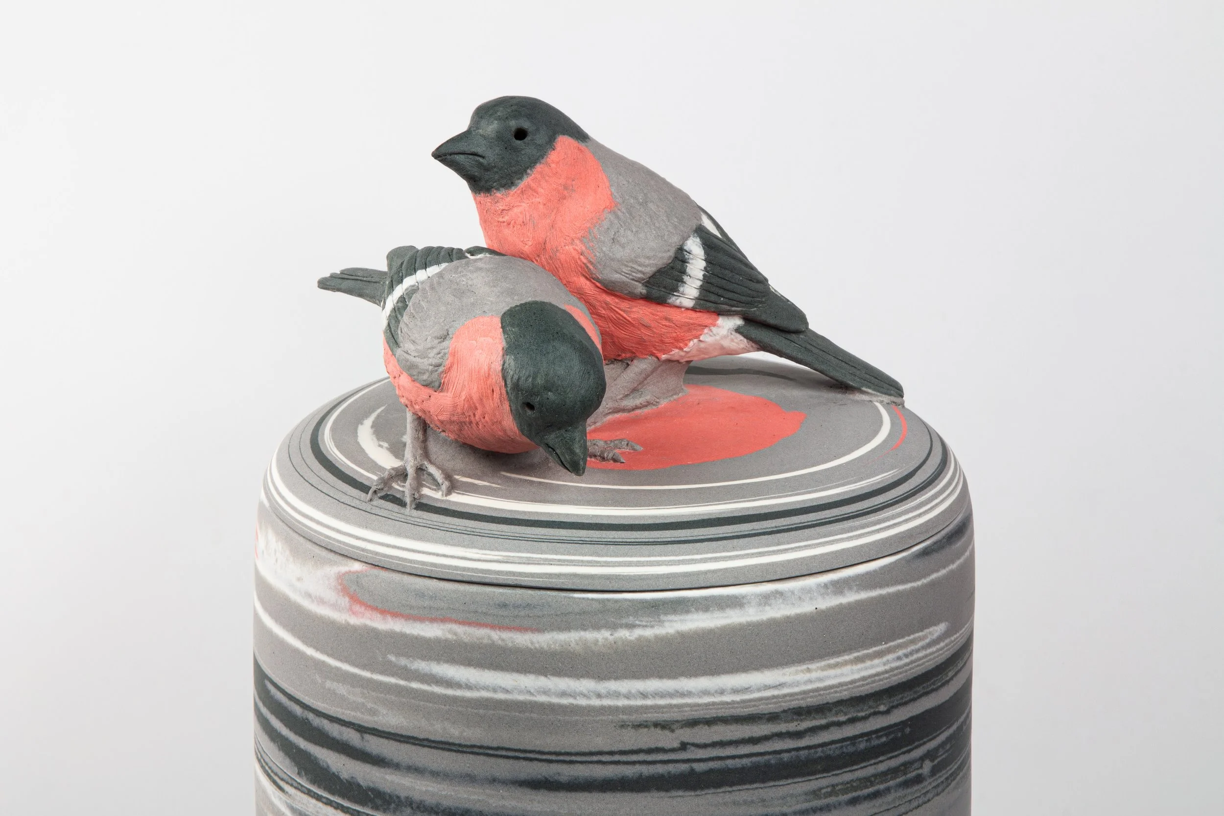 'Two Bullfinches' Detail