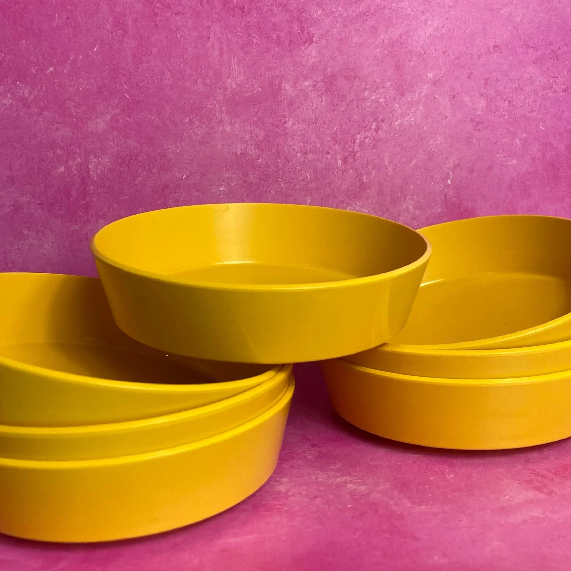 Yellow Encore Melamine Camping Bowls