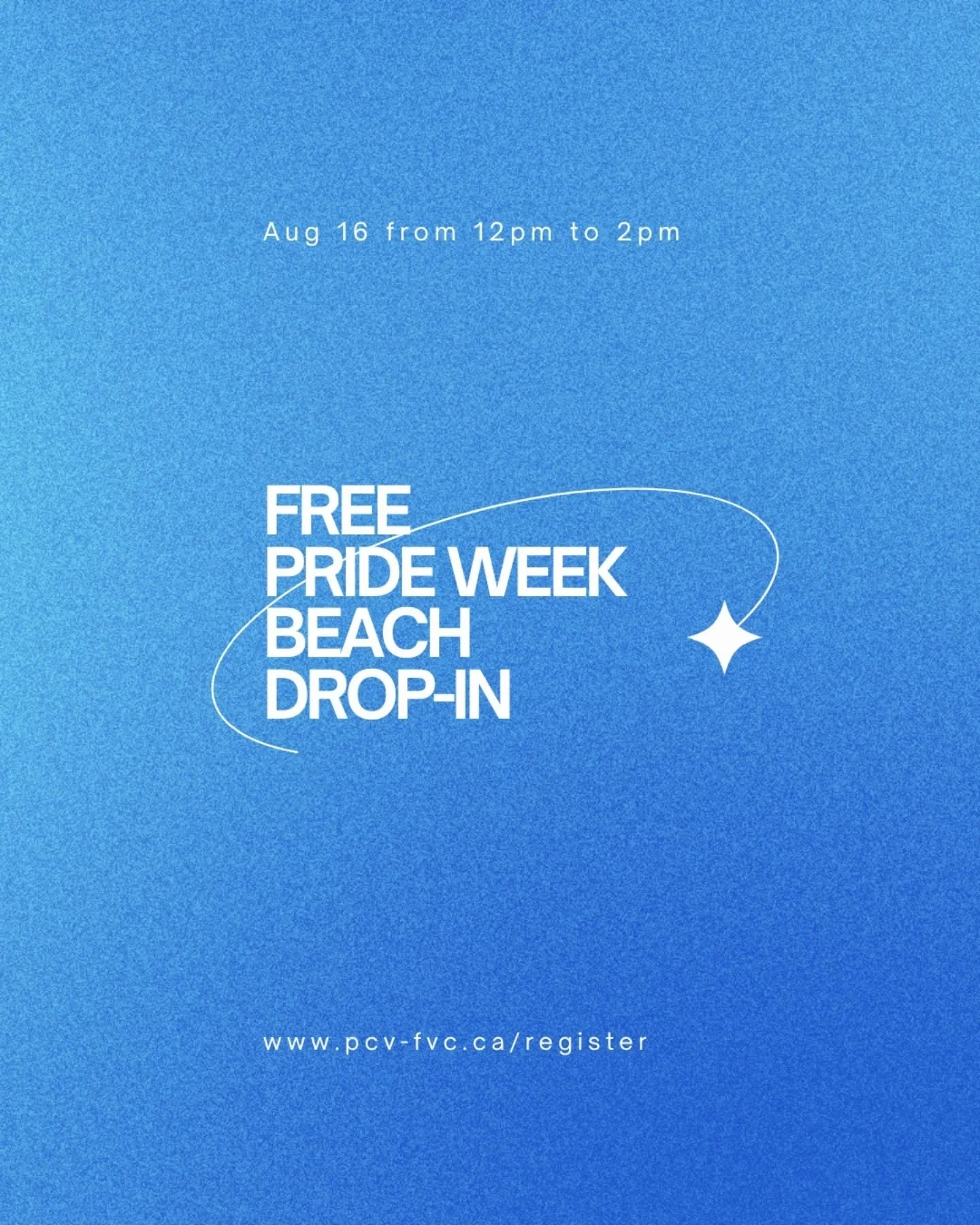 Join us for our Free Pride Week Beach Drop-in!
www.pcv-fvc.ca/register

Rejoignez nous pour notre volleyball libre de plage gratuit - semaine de la fiert&eacute;
www.pcv-fvc.ca/enregistrer