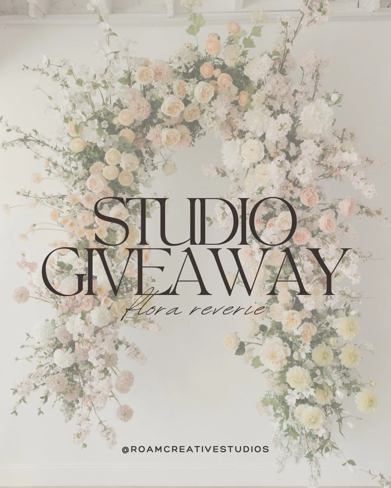 🌸STUDIO GIVEAWAY&mdash;we&rsquo;re giving away 2 HOURS of studio time so you can experience Flora Reverie in her full, floating flory. 

Details on how to enter:
1. Follow @roamcreativestudios 
2. Tag 3 people you&rsquo;d bring to your shoot 

Winne