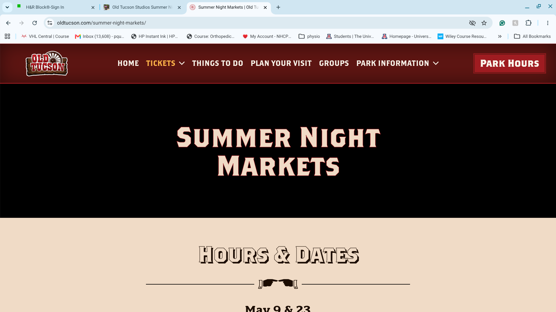 Old Tucson Studios Summer Night Market 