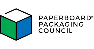 Logo of the Paperboard Packaging Council with a stylized cube in black, green, and blue.