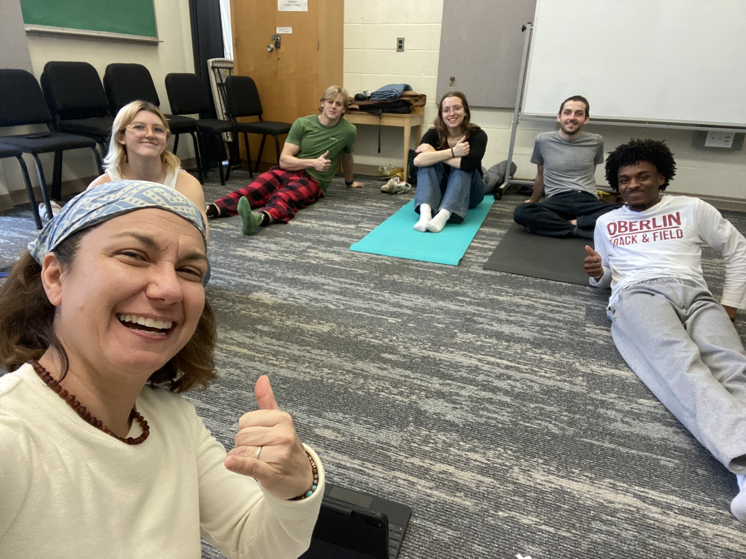 Teaching yoga at Oberlin Conservatory