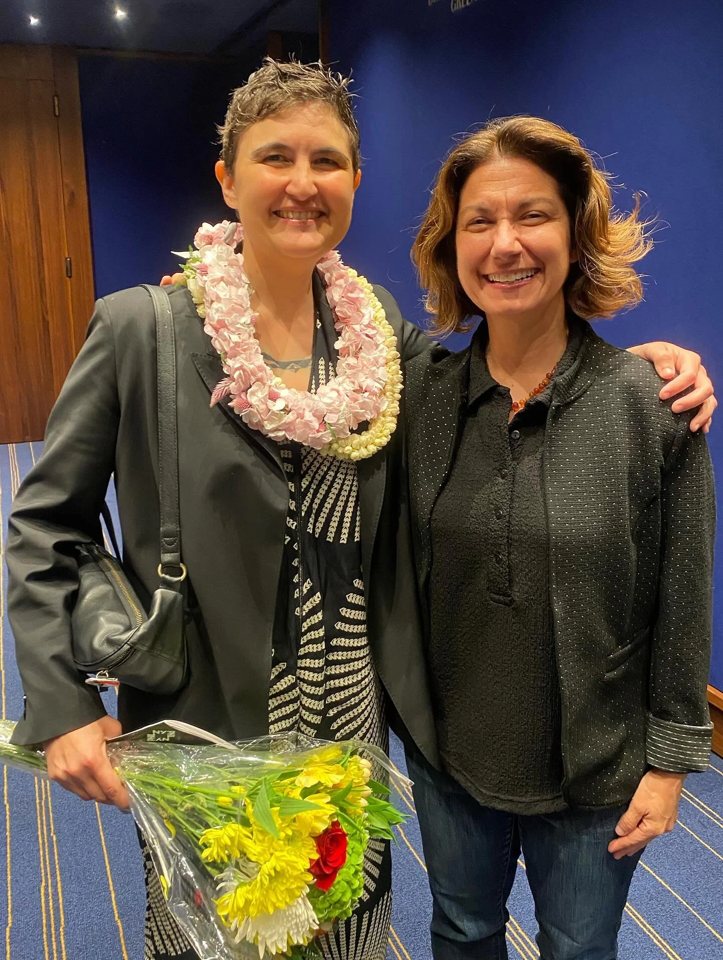 It was such a joy to hear/see @annezilotti &lsquo;s piece premiered by the @nyphilharmonic last night. Such a beautiful, thoughtful piece that really shined in a large concert hall. 
(Fun fact, Leilehua and I shared a faculty mailbox at UH for a hot 