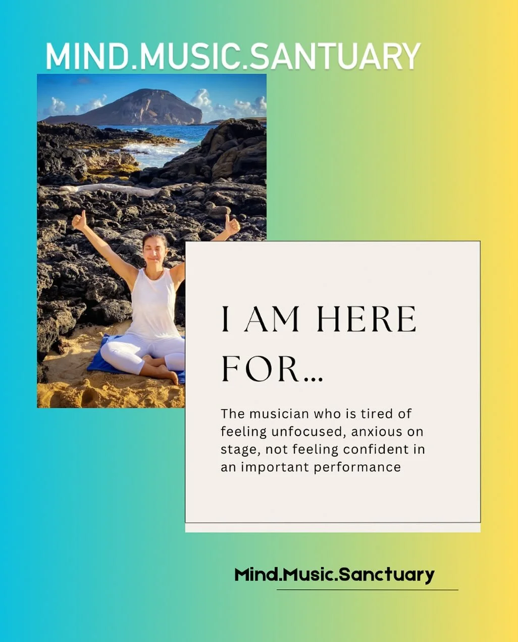 Why I started the Mind.Music.Sanctuary? 
🧘&zwj;♀️When I was finishing my yoga teacher certification course, I needed to design a set of classes for a specific population of people. Naturally I chose musicians. I am one. I understand our internal str