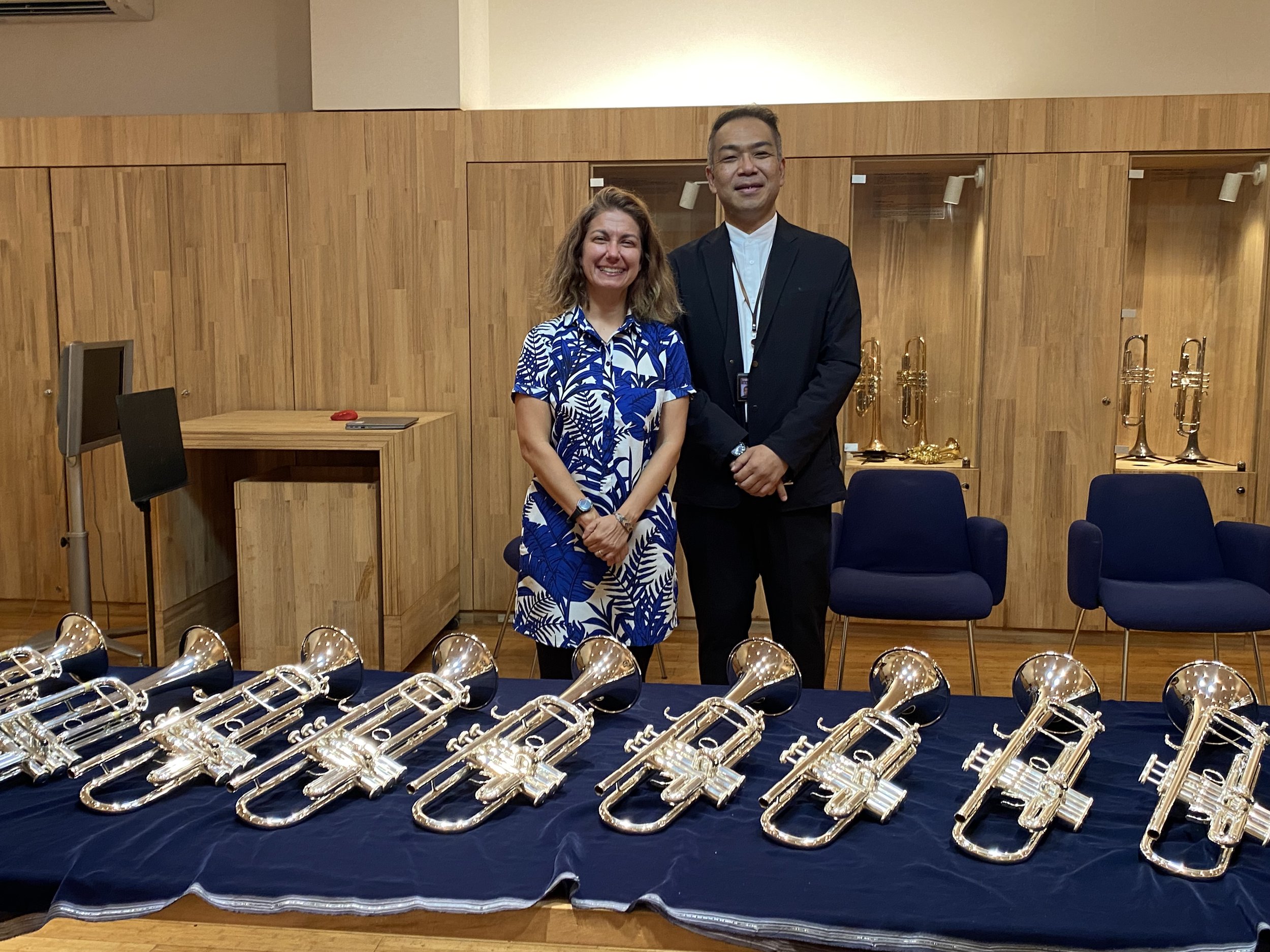 With Naoki Suzuki leading me on a tour of the Yamaha Factory in Hamamatsu, Japan. Artist Liaison for Yamaha Corporation and former classmate of mine at the Manhattan School of Music.