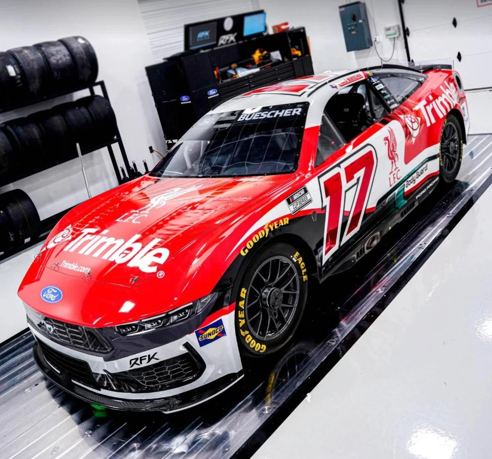 Nascar Cup Series RFK Racing Trimble Liverpool FC Paint Scheme Mustang Dark Horse Sonoma