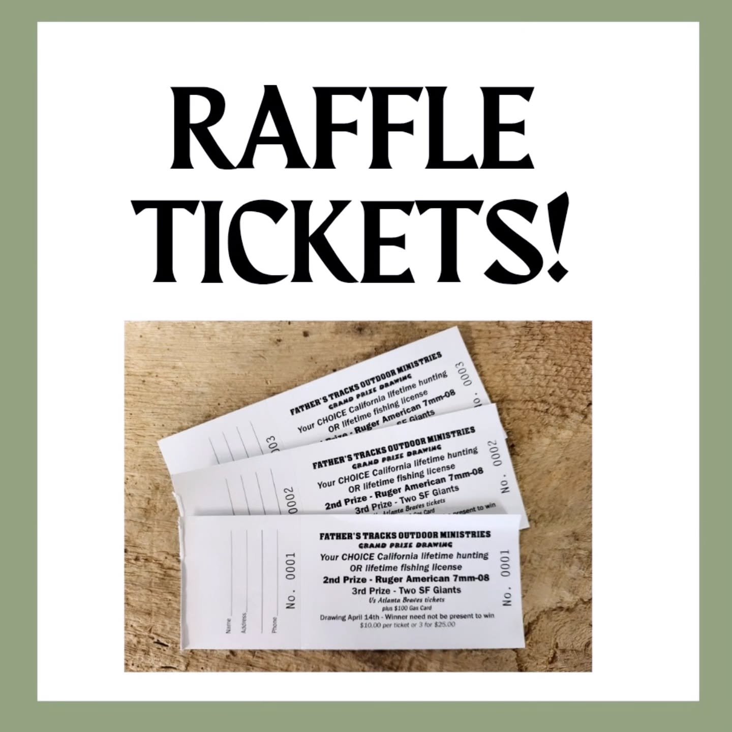 🎫 TICKETS 🎫 TICKETS 🎫

It's that time of year again!&nbsp;
We know there are so many fundraisers going on right now, and all for great causes! We thank you for supporting the mission of Father's Tracks and for being a part of investing in our yout