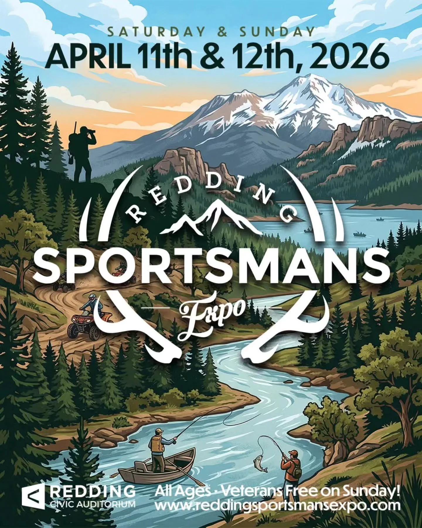 We are so excited to be back again this year! @redding_sportsmans_expo puts on a great event! Something for everyone, always a great time!

Save the date-- 
Come and see us April 11th &amp; 12th at the Redding Sportsman's Expo! 🦌🎣🎯