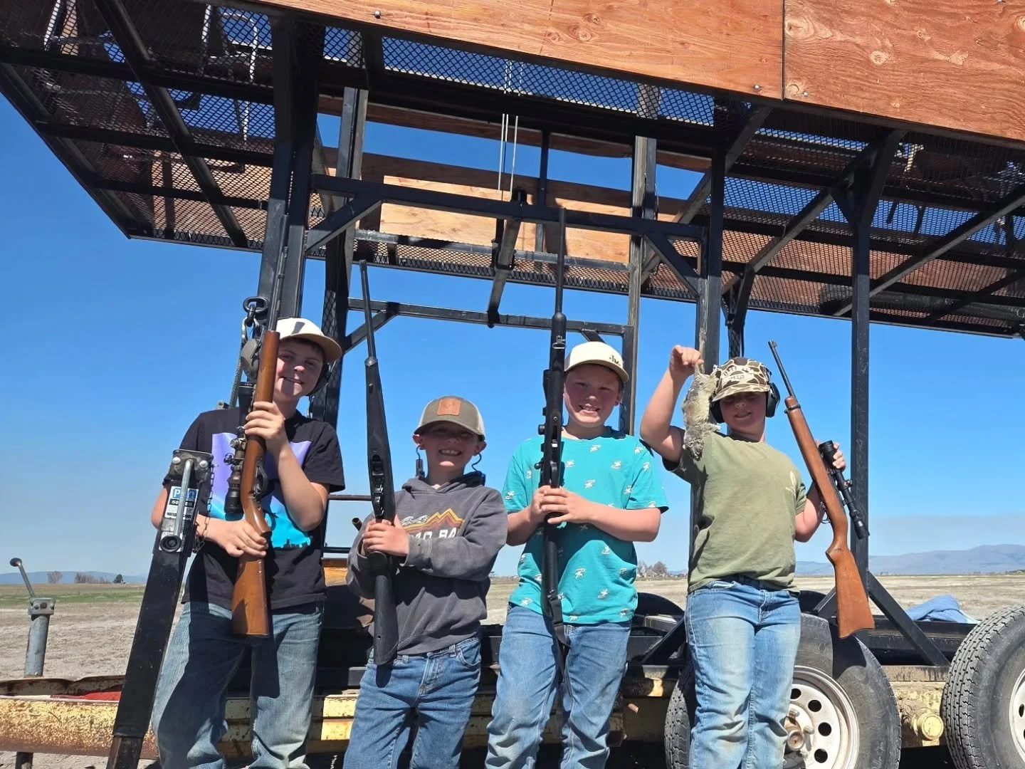 This just might be our new favorite thing!
These lil' dudes crushed it doing some redneck field clean up, one prairie dog at a time!
Nonstop jokes, belly laughs, and deadshot high fives.
Stopped for cold pop at the Red Barn on the way home. Doesn't g