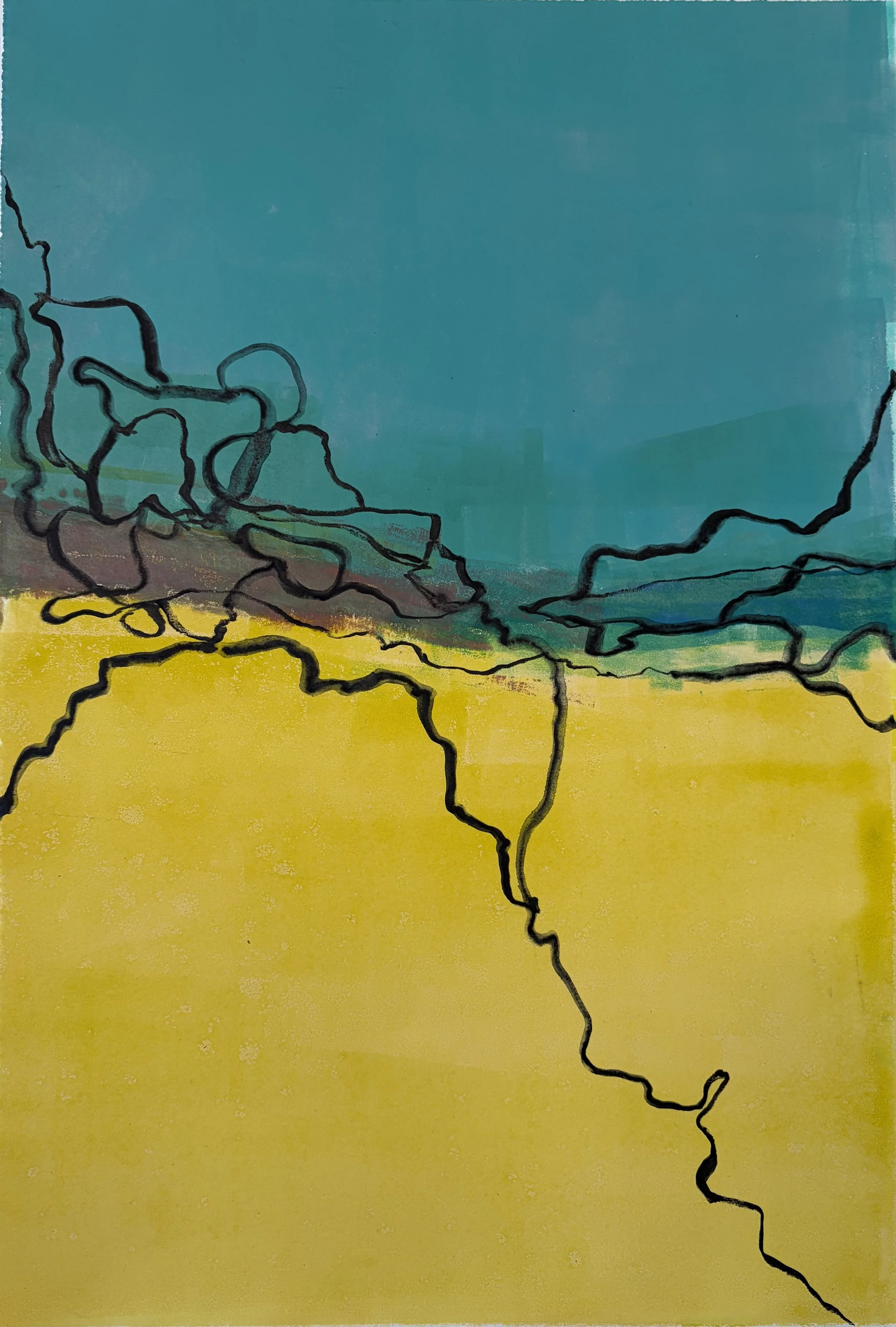 Quakes; 2025-26. Monotype with graphite; 20x13.5".
