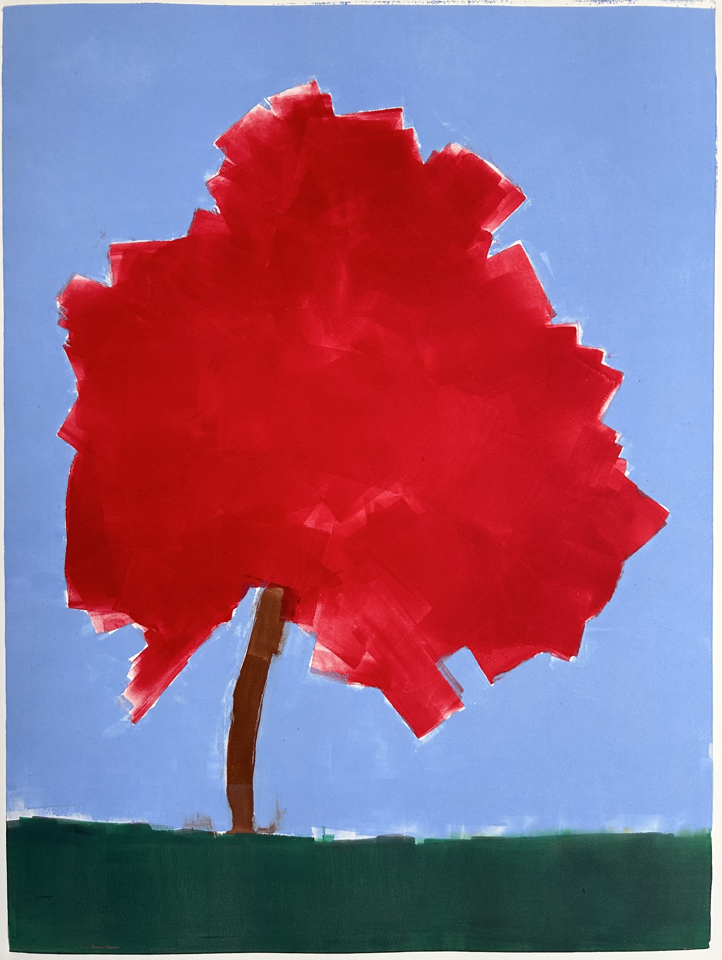 The Neighbor's Red Maple, 2023. Monotype; 24x18".