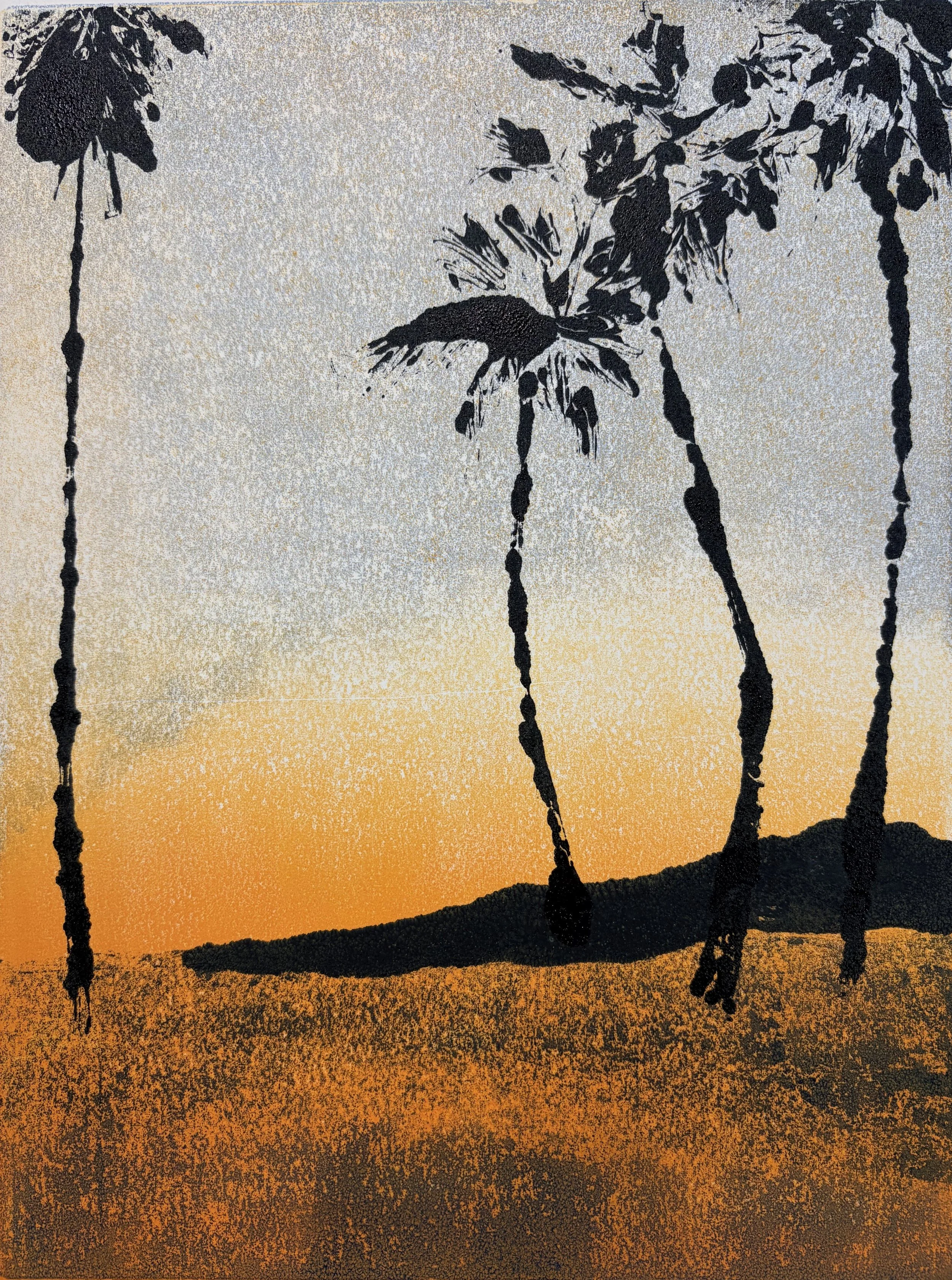 Sunset, Venice Beach; 2026. Monotype, 11x8.5".