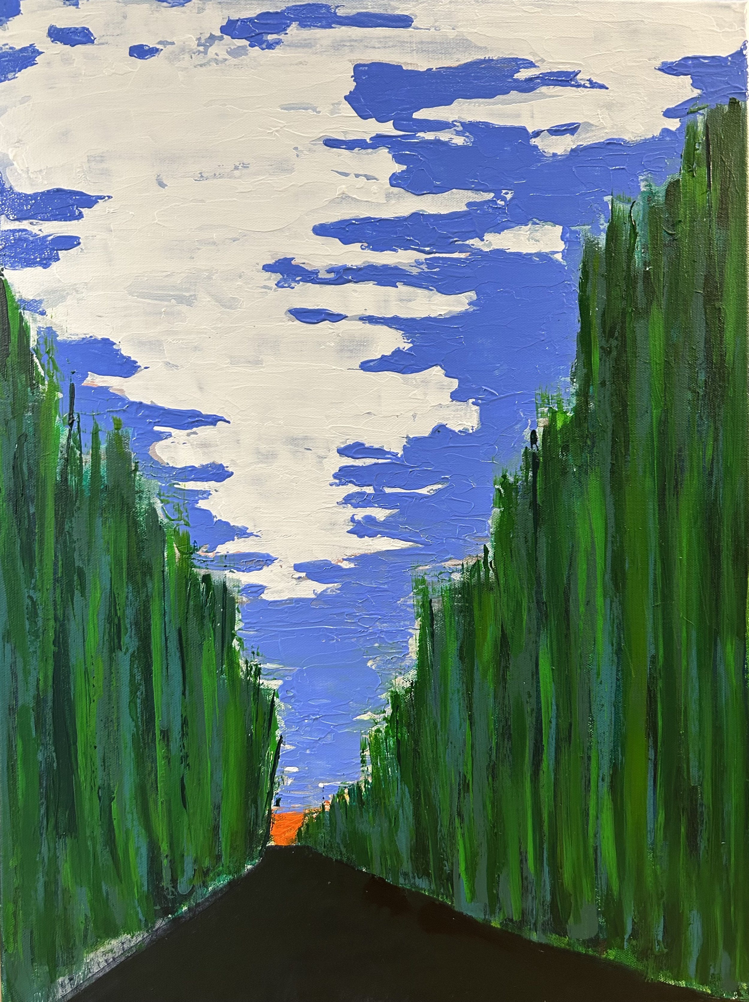 Somewhere in New Hampshire, 2023. Acrylic on canvas; 24x18".